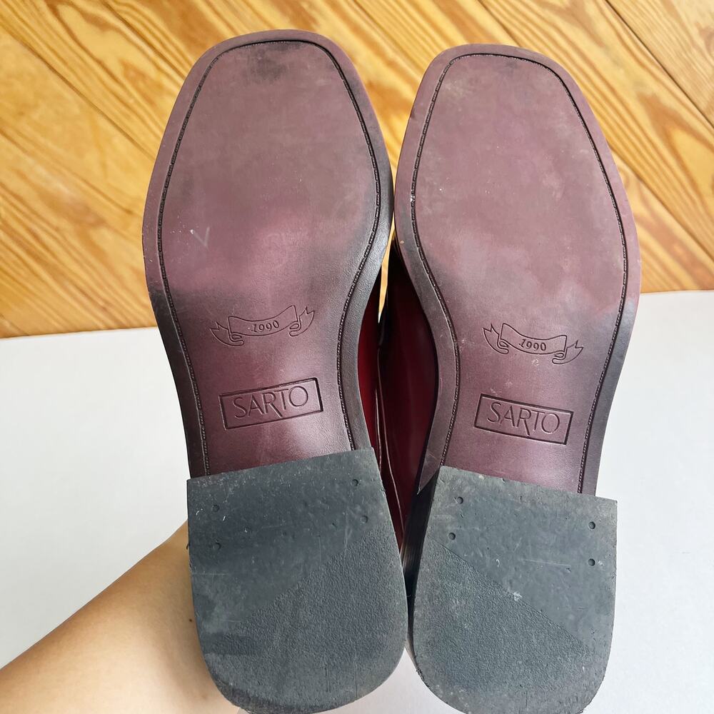 Franco Sarto Georgie Square Toe Mule in Claret Burgundy Red - Picture 6 of 7